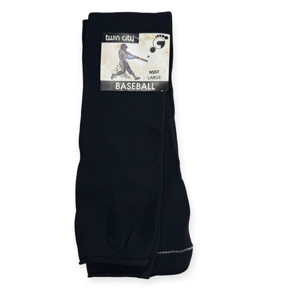 TCK Performance Athletic Socks Baseball Socks‎ Size Large Black 1 Pair